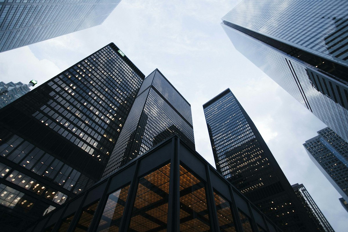 Modern commercial buildings